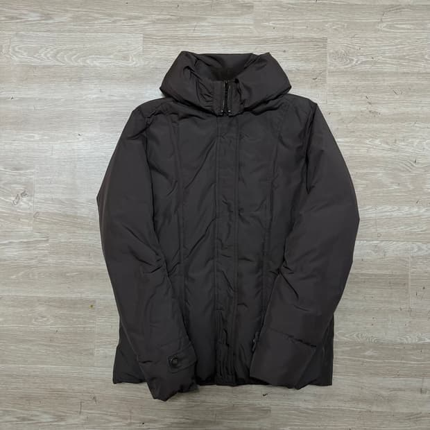 헤지스 여성 덕다운 퍼안감 하이넥 패딩 점퍼 [브라운] S/90