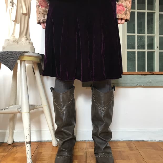 vintage purple velvet skirt
