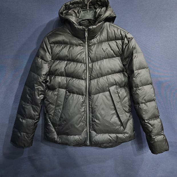 캘러웨이 블랙컬러 남성 100 골프 구스다운 후드패딩 