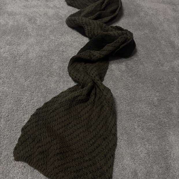 Vintage army green Fishnet muffler scarf