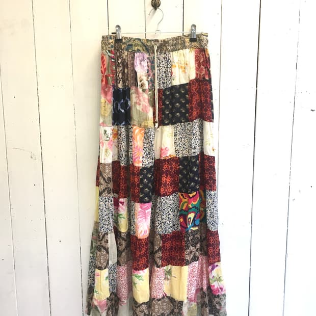 jpn vintage 패치워크 모리 롱스커트