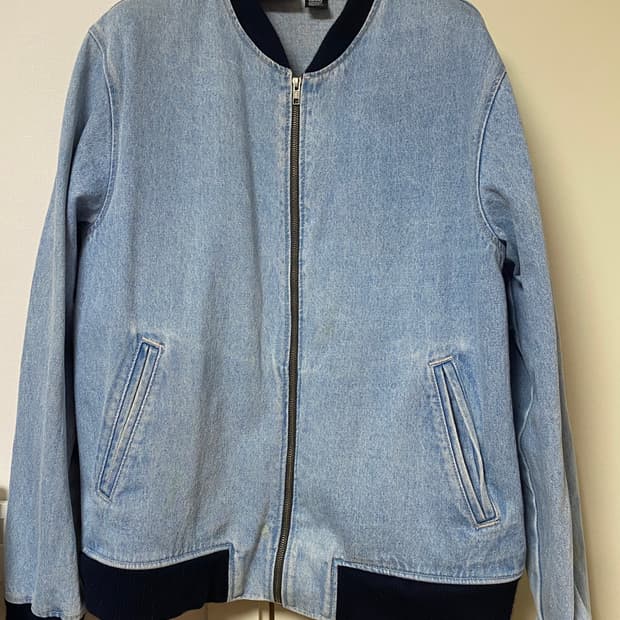 (XL)아메리칸 어패럴 데님 봄버 자켓