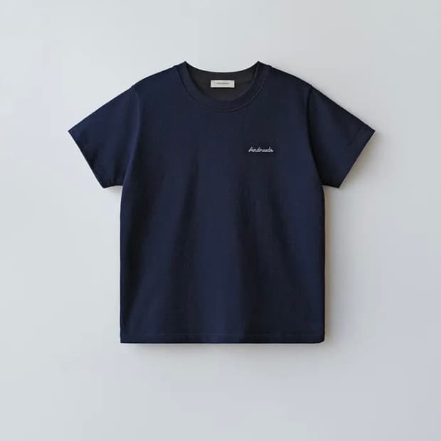 앤니즈 Essential peach half tee (navy)