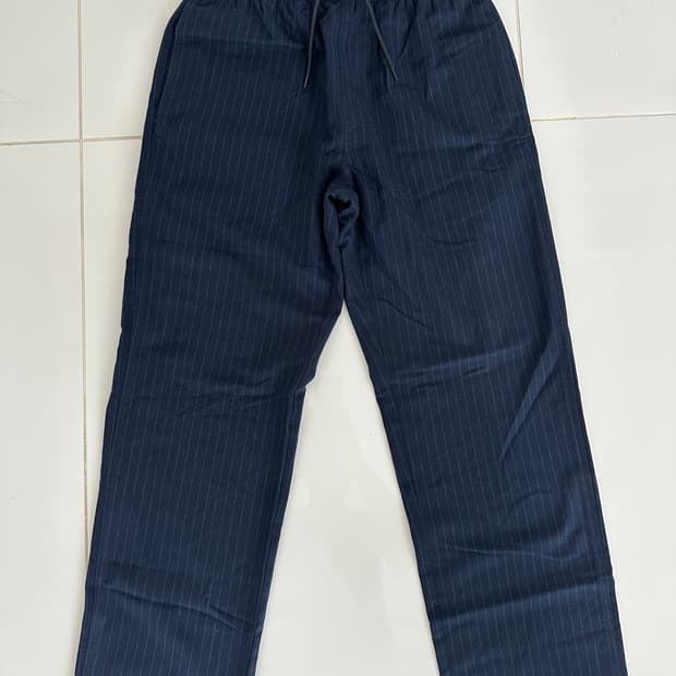 스투시 울 스트라이프 비치 팬츠 네이비 