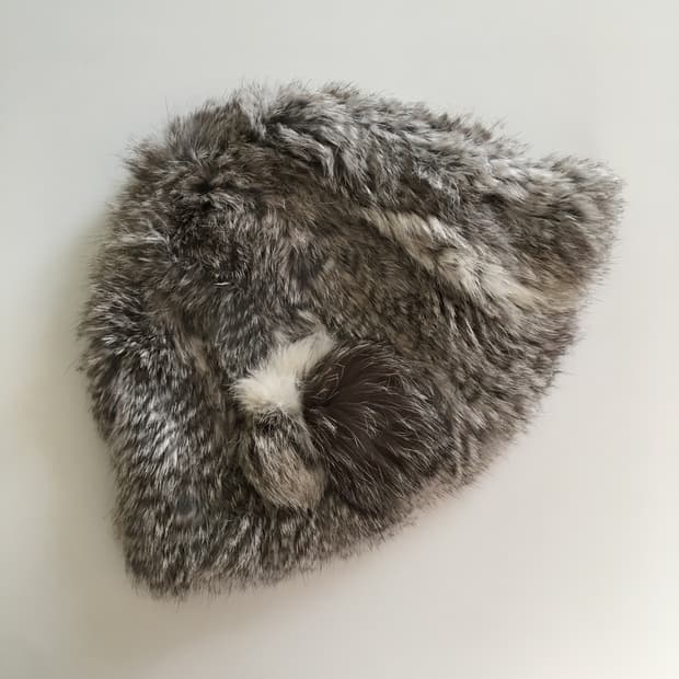 Vintage rabbit fur beanie