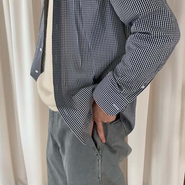 00's "PRADA" cotton check Shirt 