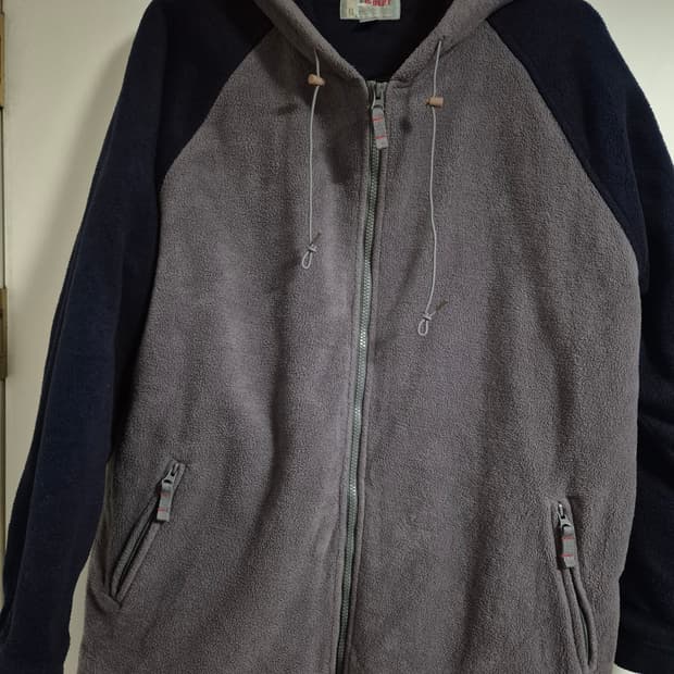 Vintage 후리스 배색 후드자켓 XXL