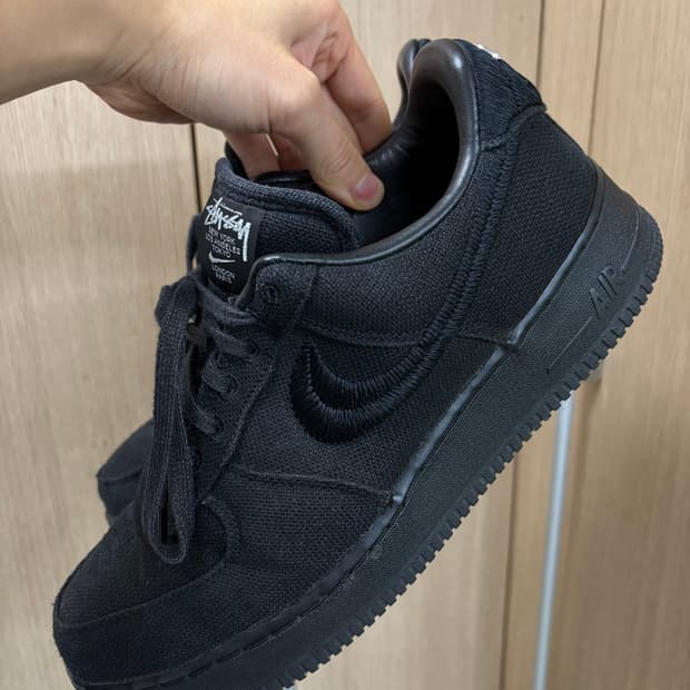 나이키 x 스투시 에어포스 1 로우 블랙 285