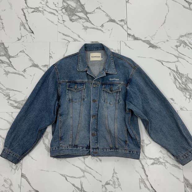 쓰리타임즈 자수 데님 자켓