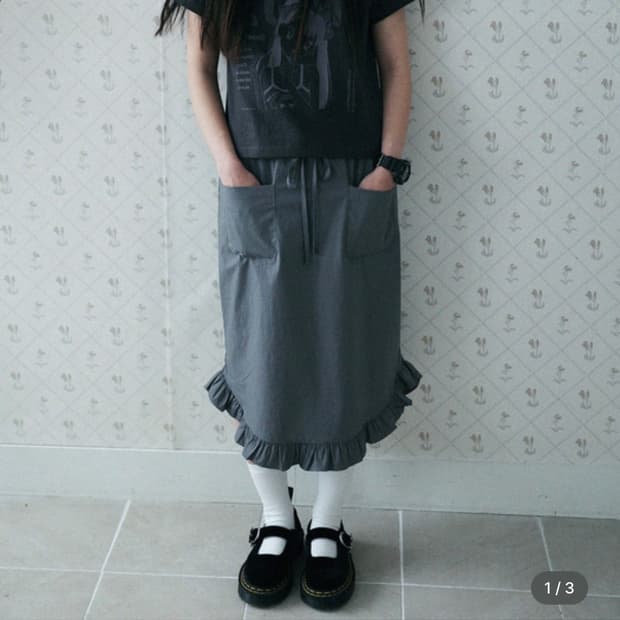 원더비지터 치마 그레이