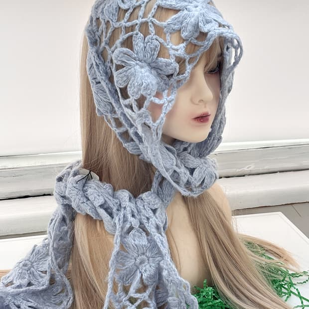 moaie flower crochet sora muffler