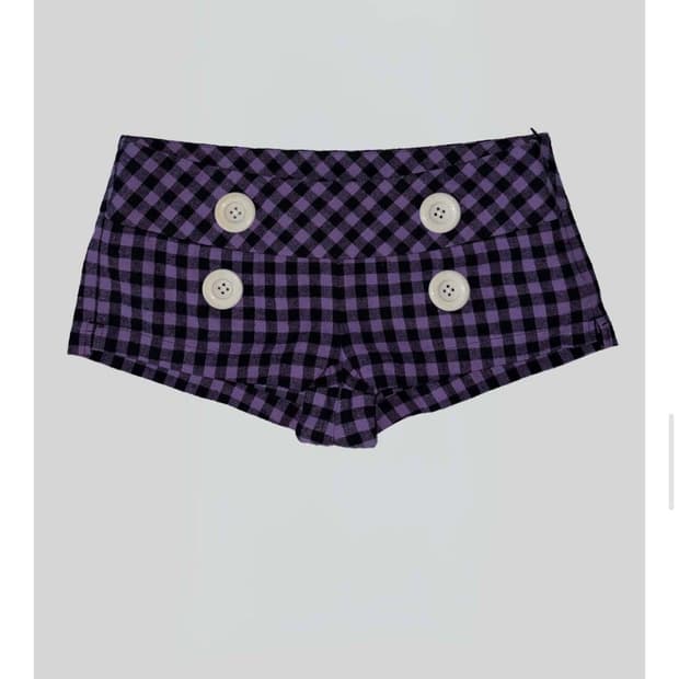 스컬프터 New Emo Gingham Micro Shorts Purple