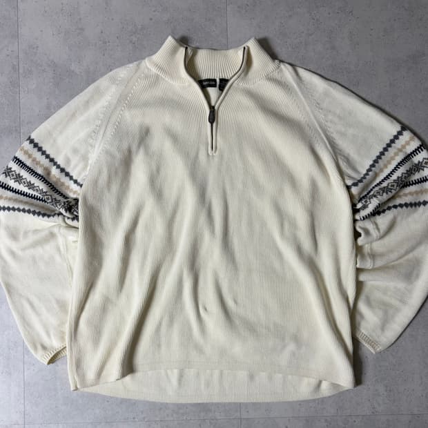 세인트존스베이 코튼 하프집 베이직 니트