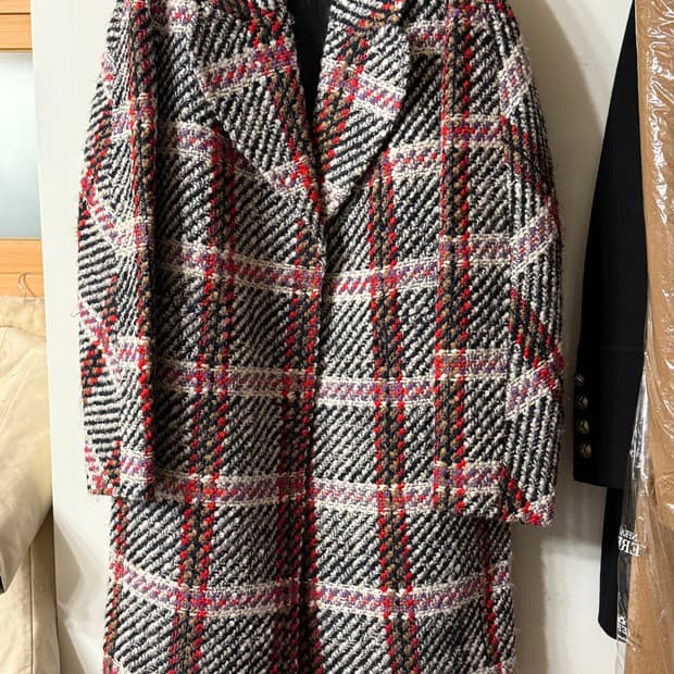 까르뱅 트위드  오버핏 코트   40 사이즈