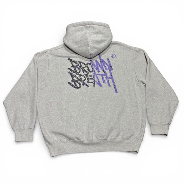 L 브라운브레스 그레이 후드티