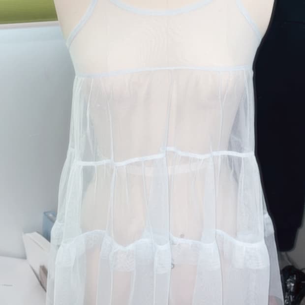 소라 시스루 캉캉 레이어드 슬립 원피스 일본 빈티지