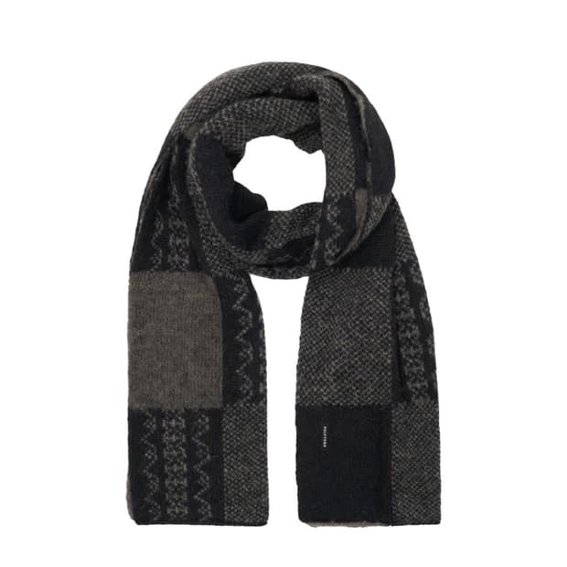 폴리테루 에스닉 패턴 머플러 체커보드 블랙 브라운