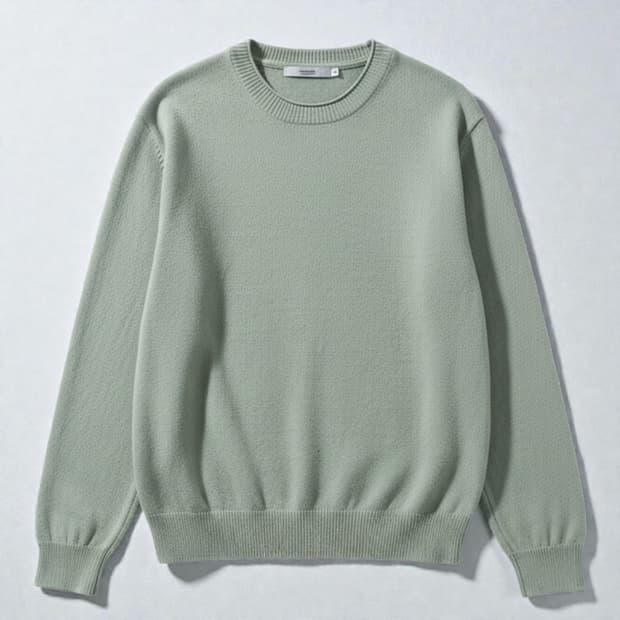 105)series 시리즈 울 니트 민트그레이