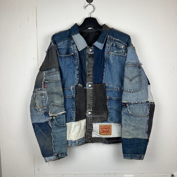 리바이스 패치워크 커스텀 데님 자켓 OS
