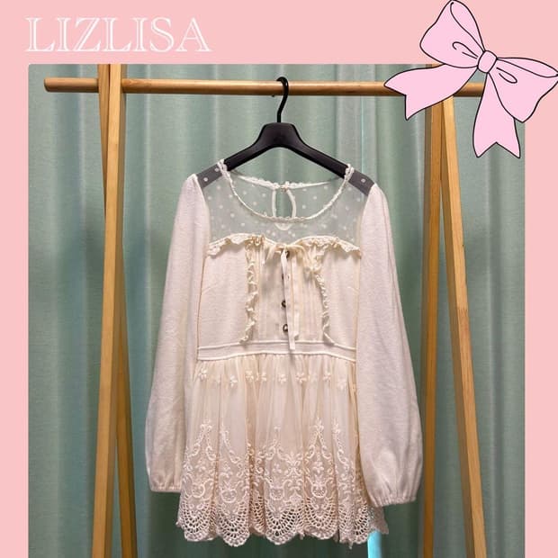 리즈리사 고전 레이스 핑크 원피스 라떼갸루 히메갸루