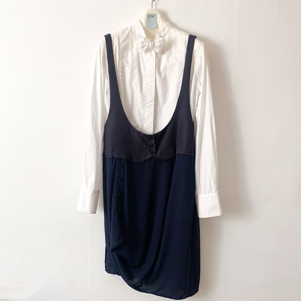 KUHO 구호 실크 뷔스티에 드레이핑 원피스