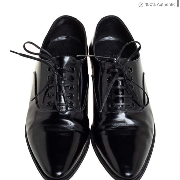 셀린느 블랙 로퍼 더비슈즈 37