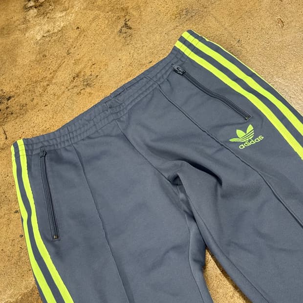 [정품/90] 아디다스 삼선 트레이닝 바지 그레이 형광 b14