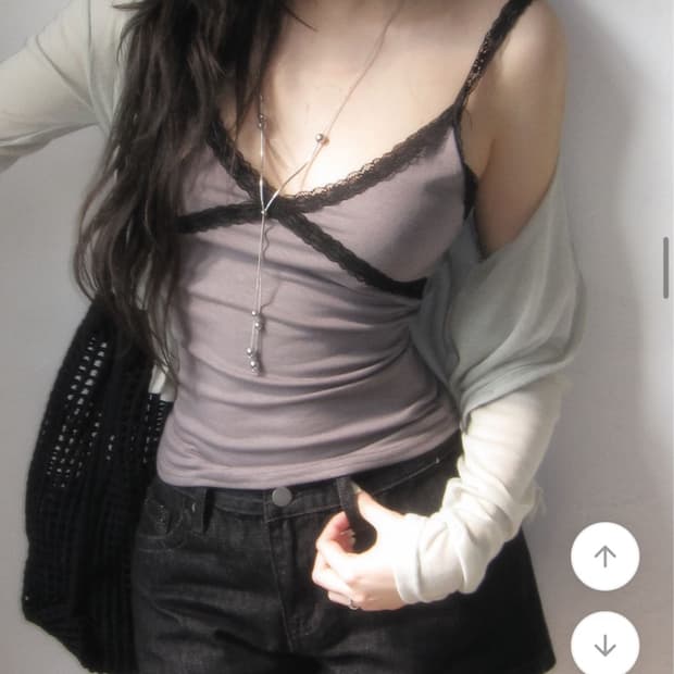 모디무드 샌딩 레이스 브이 나시 모카