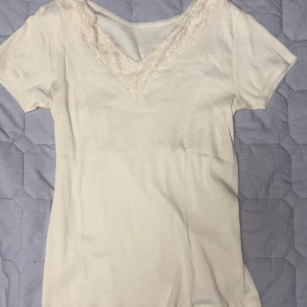 빈티지 레이스반팔 와이즈걸크루빈티지파우닝133카모메산장샵502