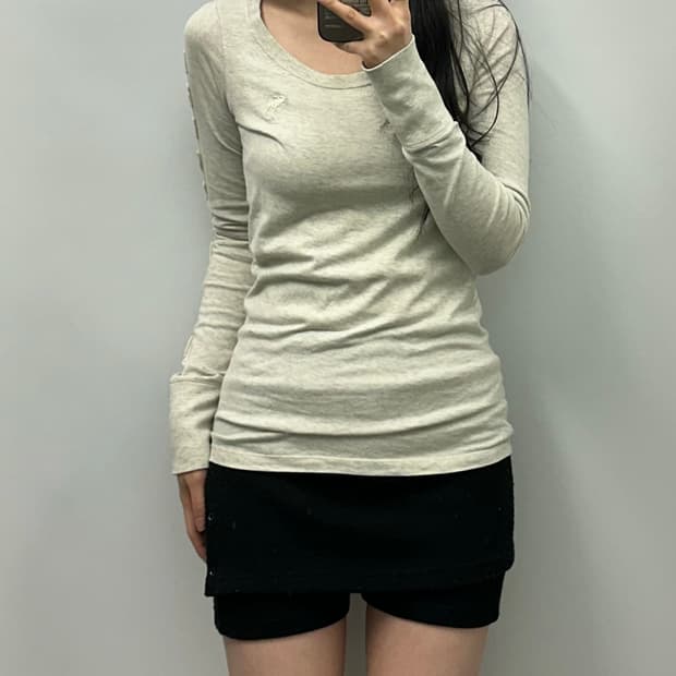 아베크롬비 산양로고 유넥 멜란지 롱 슬리브