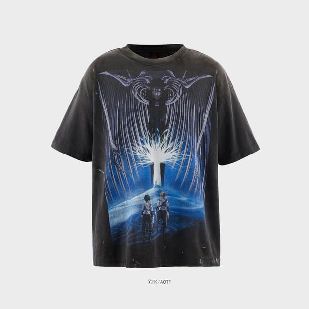 [새상품/XL] 세인트미카엘 X 진격의 거인 반팔 티셔츠 블랙