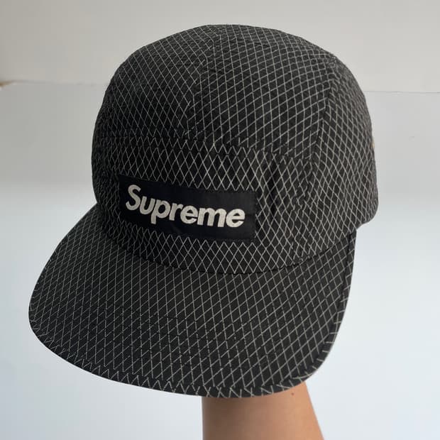 Supreme  슈프림 립스탑 블랙 캠프캡