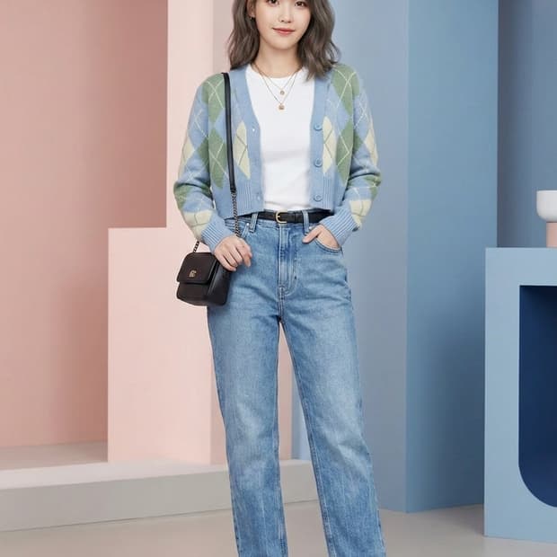 타미진스 하이라이즈 스트레이트 크롭 데님 팬츠