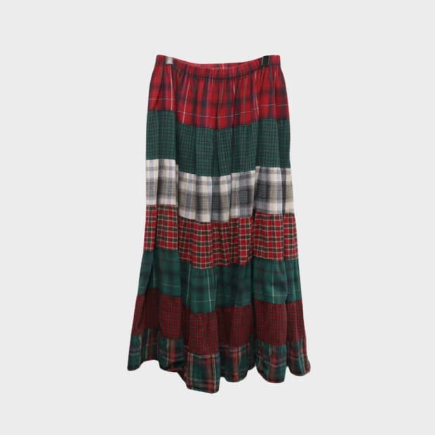 LUCIA  패치워크 캉캉 롱 스커트 60613
