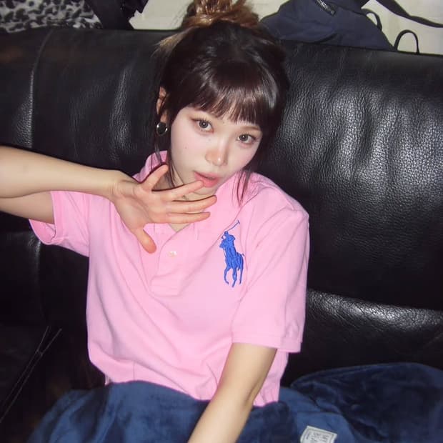 폴로 랄프로렌 빅포니 치프키프 르세라핌 반팔 카라 티셔츠 핑크 L