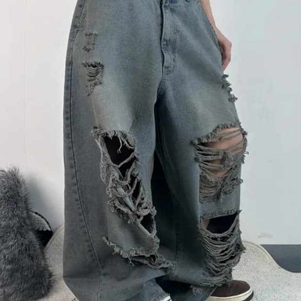빈티지 디스트로이드 데님