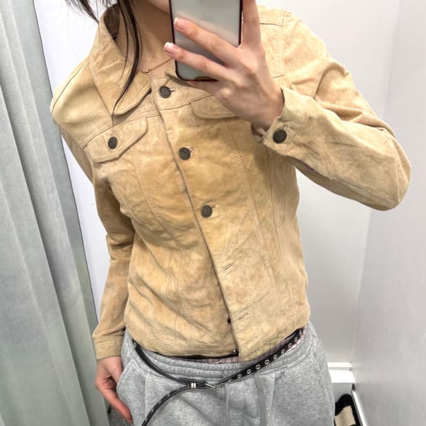 For Joseph 베이지 스웨이드 자켓