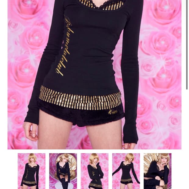 베이비메탈클럽 디스코 프릴 탑 블랙