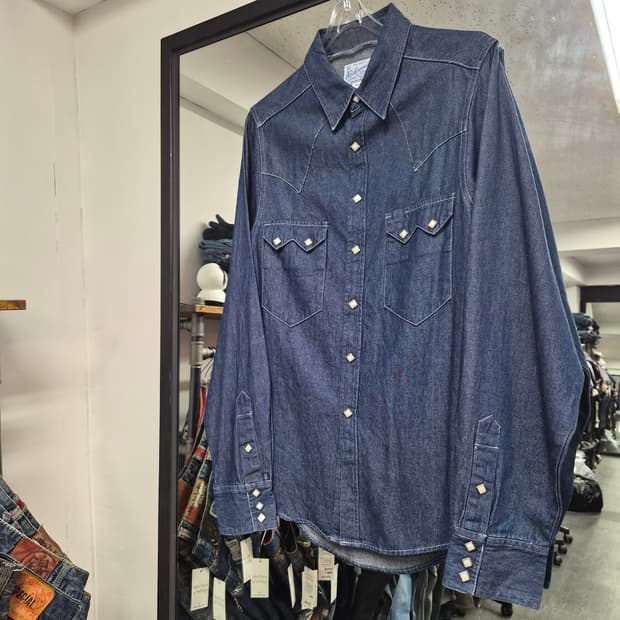 80-90s Rockmount Ranch Wear 데님 웨스턴 셔츠