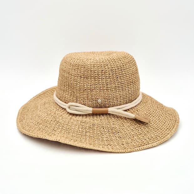헬렌카민스키 라피아 내추럴 브림햇 모자