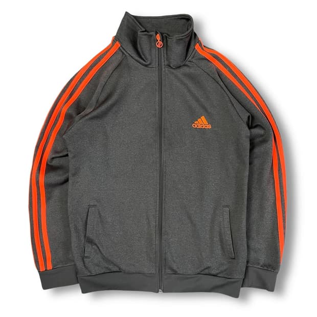 아디다스 그레이 형광삼선 기모 져지 트랙탑 79