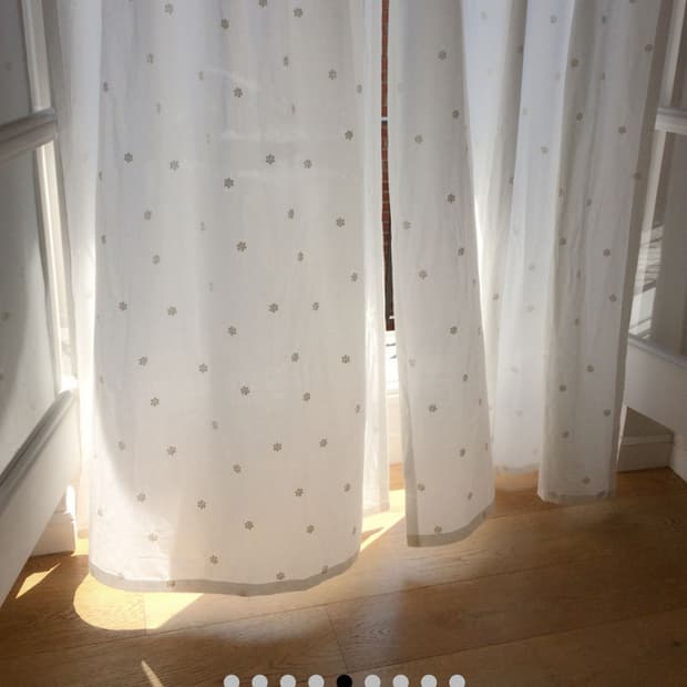 로즈빌라 데이지 자수커튼 1p 핀형