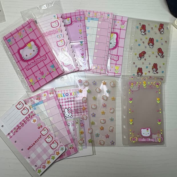 산리오 고전키티 6공 속지 다이어리 꽃키티 체리키티 마이멜로디