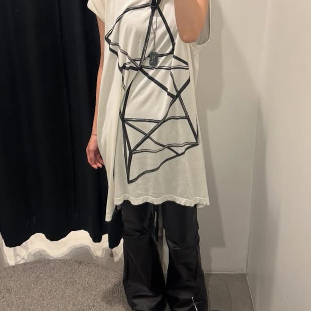 SS19 릭오웬스 다크쉐도우 프린팅 화이트 슬리브리스 나시 탱크탑