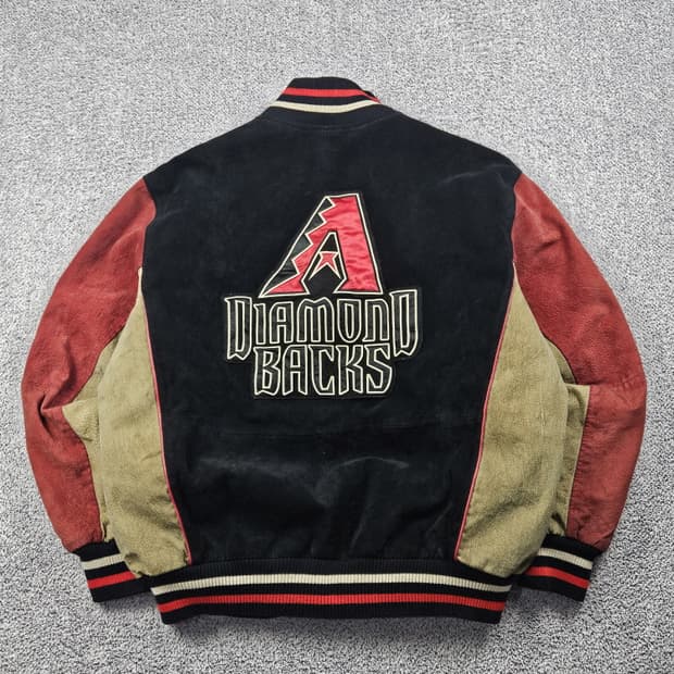 MLB 애리조나 다이아몬드백스 배색 가죽 바시티 자켓 (L)/ 10182
