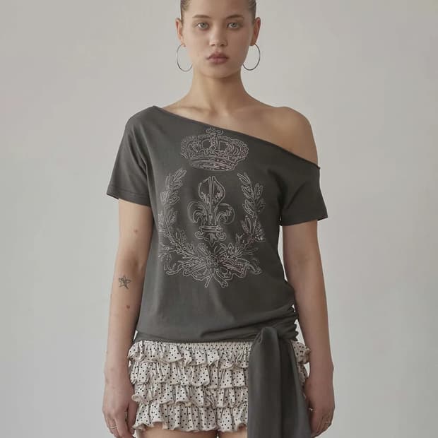 스컬프터 Chateau Shithole Tie Tee 차콜 M
