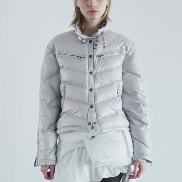 (구해요) 세릭 버클 다운 자켓 패딩 라이트 그레이