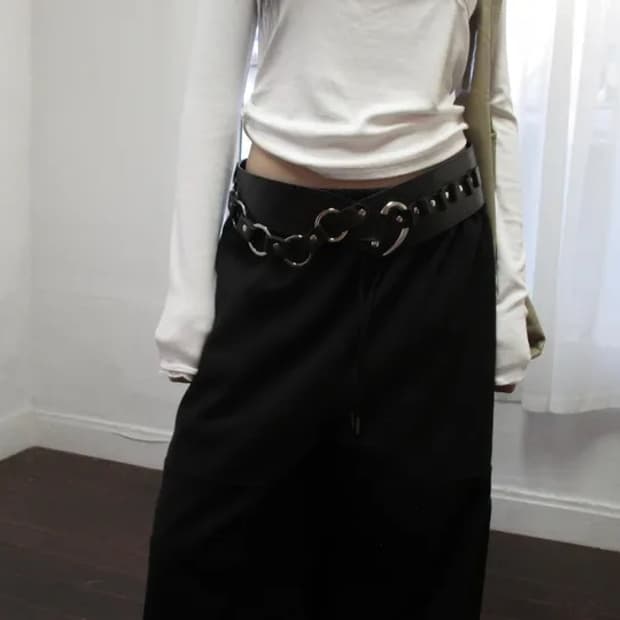 [새상품] 타임라인서울 와이드 웨스턴 후크 벨트 / 블랙