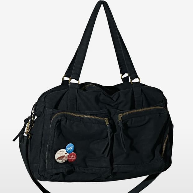 VTG 워시드 멀티 포켓 백 블랙