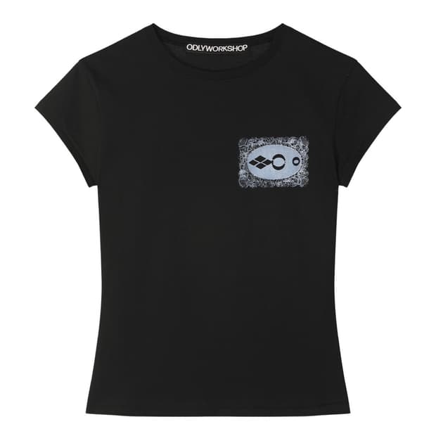 오들리워크샵 Doily Baby Tee, Onyx